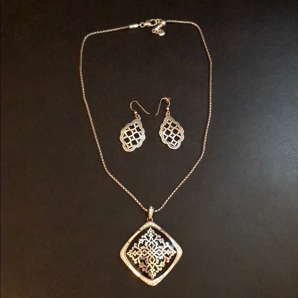 Brighton Jewelry - Black and Silver with Jewels Brighton Set